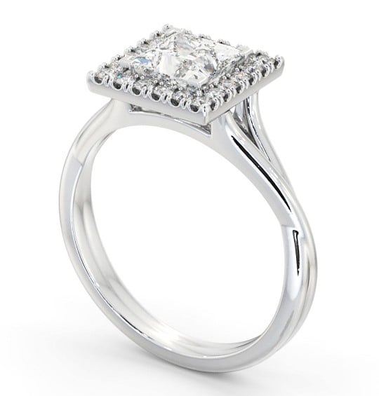 Halo Princess Diamond Crossover Band Engagement Ring Palladium ENPR75_WG_THUMB1 
