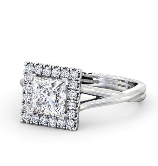  Halo Princess Diamond Engagement Ring Platinum - Tactine ENPR75_WG_THUMB2 