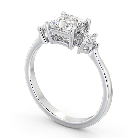  Princess Diamond Engagement Ring 9K White Gold Solitaire With Side Stones - Adelaide ENPR76S_WG_THUMB1 