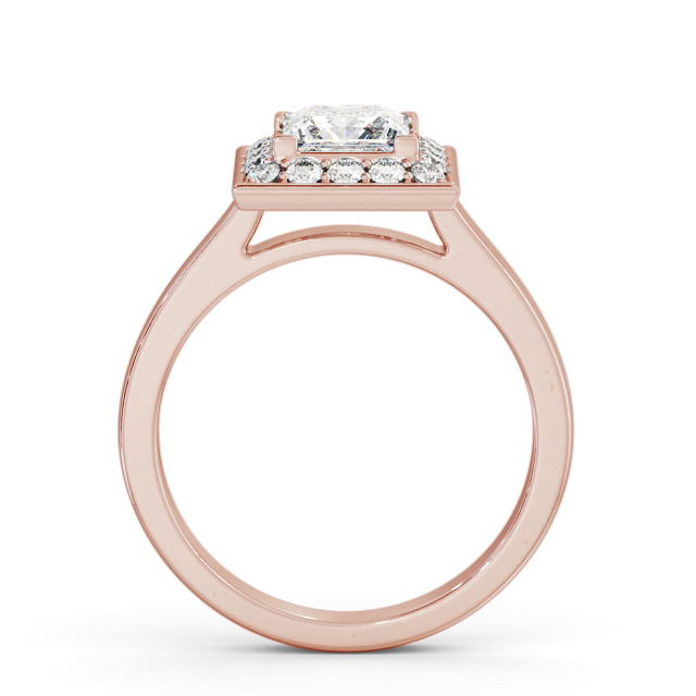 Halo Princess Diamond Engagement Ring 9K Rose Gold - Zuline ENPR77_RG_UP