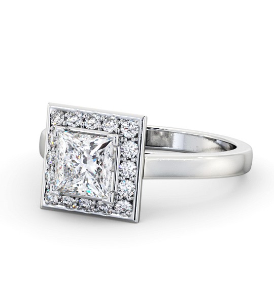 Halo Princess Diamond Engagement Ring 18K White Gold ENPR77_WG_THUMB2 