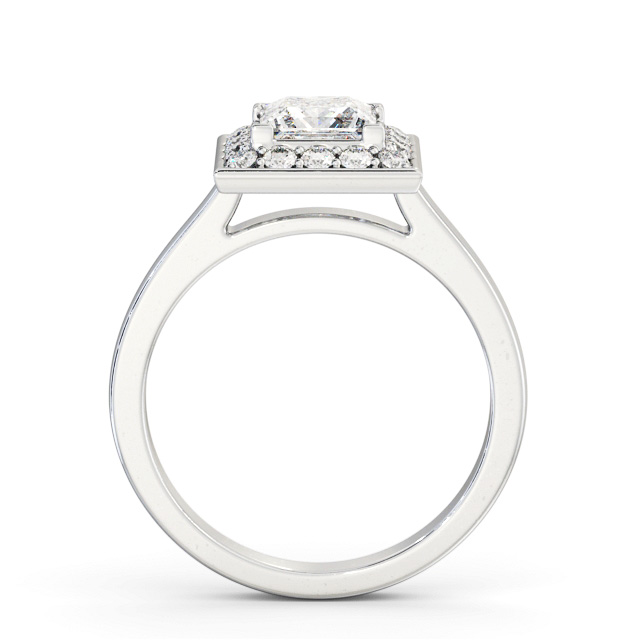Halo Princess Diamond Engagement Ring 18K White Gold - Zuline ENPR77_WG_UP