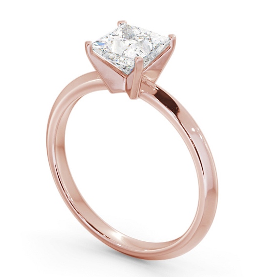 Princess Diamond Knife Edge Band Engagement Ring 18K Rose Gold Solitaire ENPR78_RG_THUMB1 