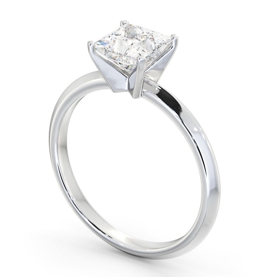 Princess Diamond Knife Edge Band Engagement Ring 18K White Gold Solitaire ENPR78_WG_THUMB1 