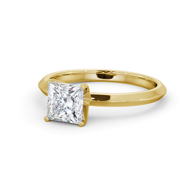 Princess Diamond Engagement Ring 18K Yellow Gold Solitaire - Nimra ENPR78_YG_FLAT