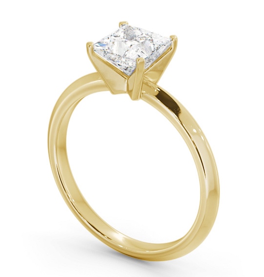 Princess Diamond Knife Edge Band Engagement Ring 9K Yellow Gold Solitaire ENPR78_YG_THUMB1