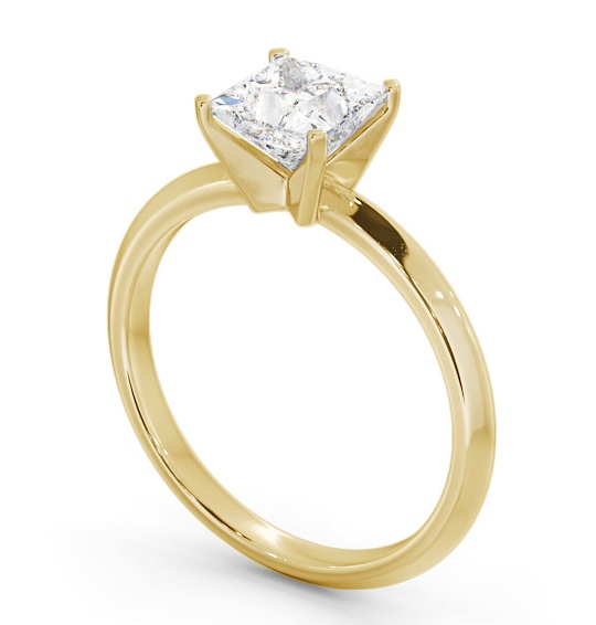 Princess Diamond Knife Edge Band Engagement Ring 18K Yellow Gold Solitaire ENPR78_YG_THUMB1 