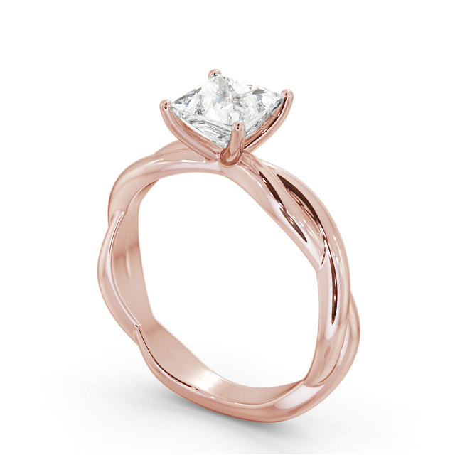 Princess Diamond Engagement Ring 9K Rose Gold Solitaire - Albertina ENPR79_RG_SIDE