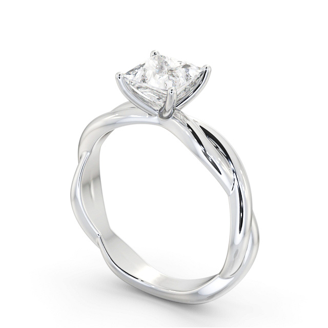 Princess Diamond Engagement Ring Platinum Solitaire - Albertina ENPR79_WG_SIDE