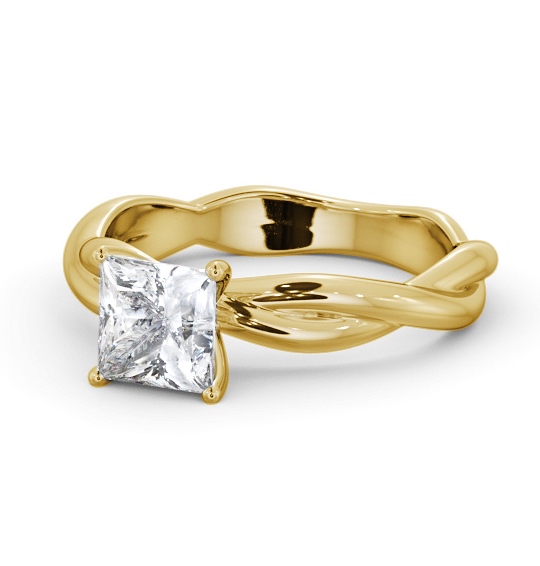  Princess Diamond Engagement Ring 9K Yellow Gold Solitaire - Albertina ENPR79_YG_THUMB2 