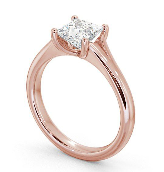 Princess Diamond Low Set Engagement Ring 18K Rose Gold Solitaire ENPR7_RG_THUMB1