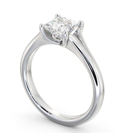 Princess Diamond Low Set Engagement Ring 9K White Gold Solitaire ENPR7_WG_THUMB1