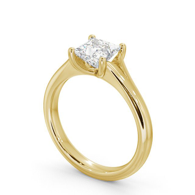 Princess Diamond Engagement Ring 18K Yellow Gold Solitaire - Belleau ENPR7_YG_SIDE