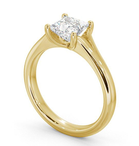 Princess Diamond Low Set Engagement Ring 18K Yellow Gold Solitaire ENPR7_YG_THUMB1 