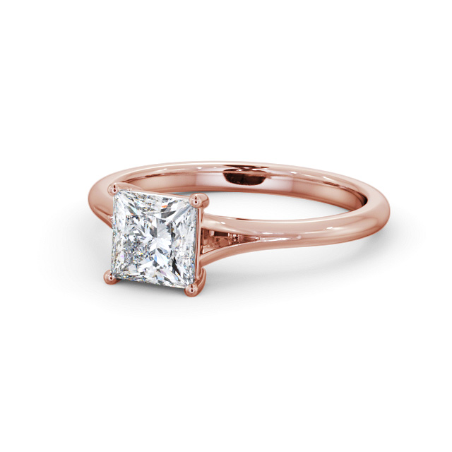 Princess Diamond Engagement Ring 9K Rose Gold Solitaire - Muirbury ENPR80_RG_FLAT