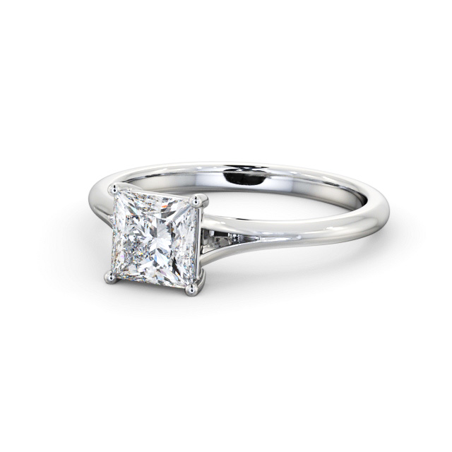 Princess Diamond Engagement Ring 18K White Gold Solitaire - Muirbury ENPR80_WG_FLAT