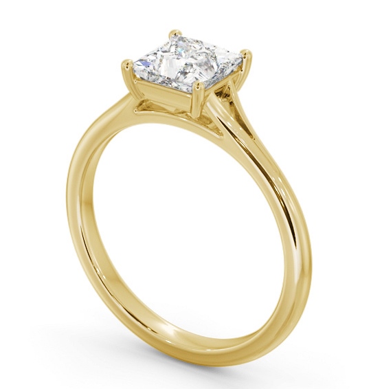 Princess Diamond Floating Head Design Engagement Ring 18K Yellow Gold Solitaire ENPR80_YG_THUMB1 