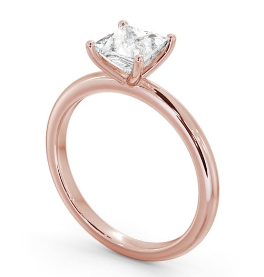 Princess Diamond Sleek 4 Prong Engagement Ring 18K Rose Gold Solitaire ENPR81_RG_THUMB1 