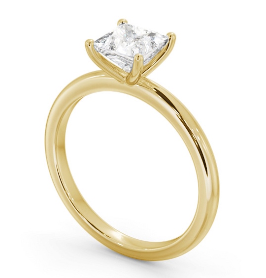 Princess Diamond Sleek 4 Prong Engagement Ring 18K Yellow Gold Solitaire ENPR81_YG_THUMB1 