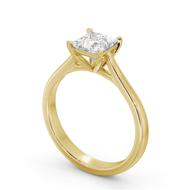 Princess Diamond Engagement Ring 18K Yellow Gold Solitaire - Amington ENPR82_YG_SIDE