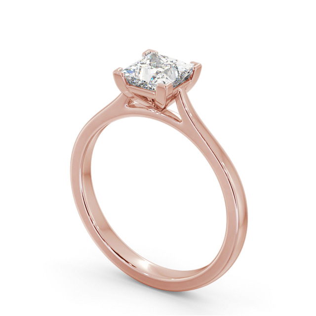 Princess Diamond Engagement Ring 18K Rose Gold Solitaire - Carrie ENPR83_RG_SIDE