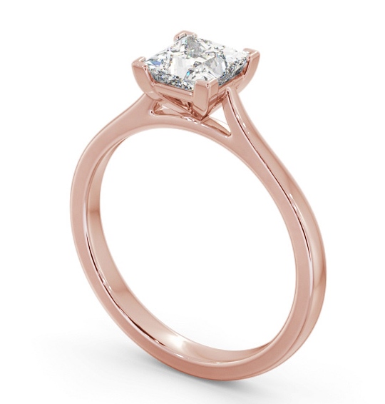 Princess Diamond Contemporary 4 Prong Engagement Ring 18K Rose Gold Solitaire ENPR83_RG_THUMB1