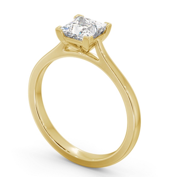 Princess Diamond Contemporary 4 Prong Engagement Ring 18K Yellow Gold Solitaire ENPR83_YG_THUMB1 