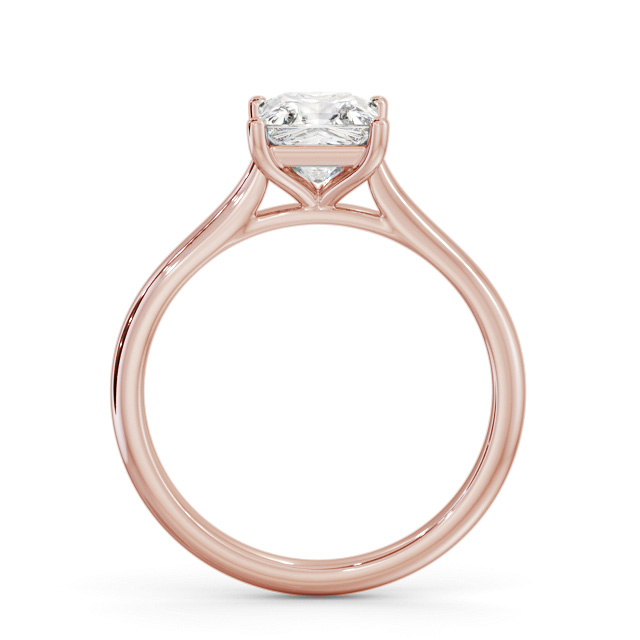 Princess Diamond Engagement Ring 9K Rose Gold Solitaire - Edena ENPR84_RG_UP