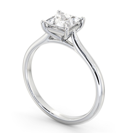 Princess Diamond Tapered Band 4 Prong Engagement Ring Palladium Solitaire ENPR84_WG_THUMB1