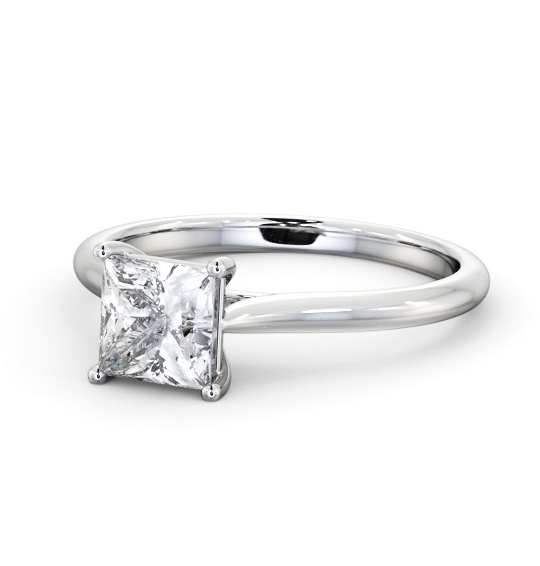 Princess Diamond Tapered Band 4 Prong Engagement Ring 18K White Gold Solitaire ENPR84_WG_THUMB2 