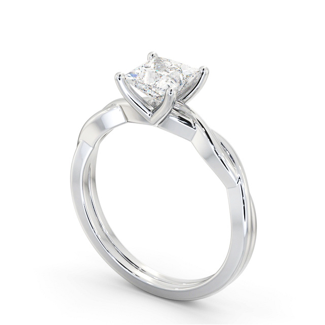 Princess Diamond Engagement Ring 18K White Gold Solitaire - Lorenda ENPR85_WG_SIDE