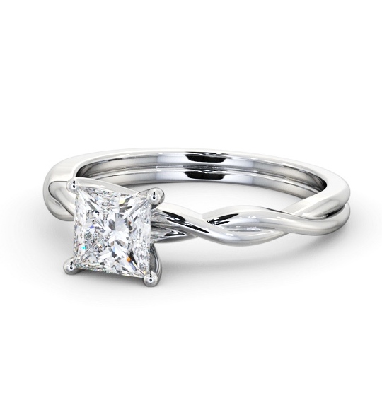  Princess Diamond Engagement Ring Palladium Solitaire - Lorenda ENPR85_WG_THUMB2 