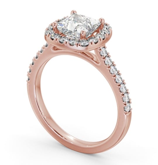  Halo Princess Diamond Engagement Ring 18K Rose Gold - Keenan ENPR86_RG_THUMB1 