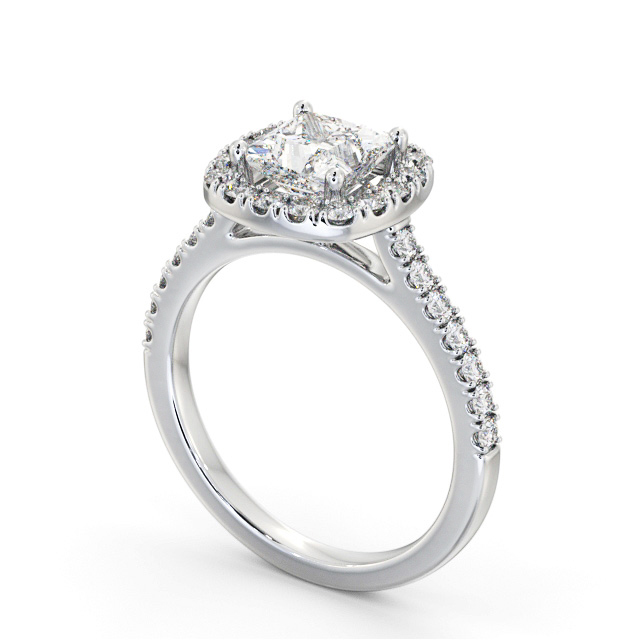 Halo Princess Diamond Engagement Ring 9K White Gold - Keenan ENPR86_WG_SIDE