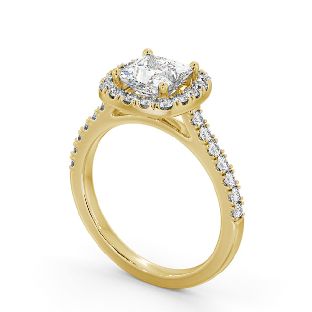 Halo Princess Diamond Engagement Ring 9K Yellow Gold - Keenan ENPR86_YG_SIDE