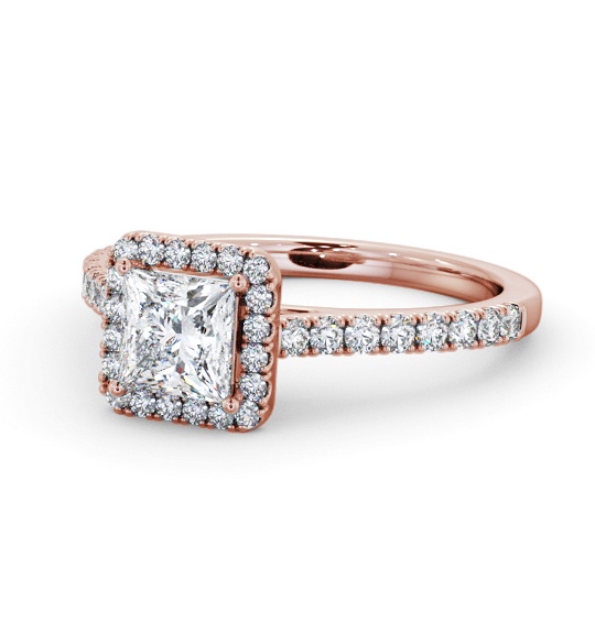  Halo Princess Diamond Engagement Ring 18K Rose Gold - Palmer ENPR87_RG_THUMB2 
