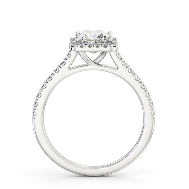 Halo Princess Diamond Engagement Ring 18K White Gold - Palmer ENPR87_WG_UP