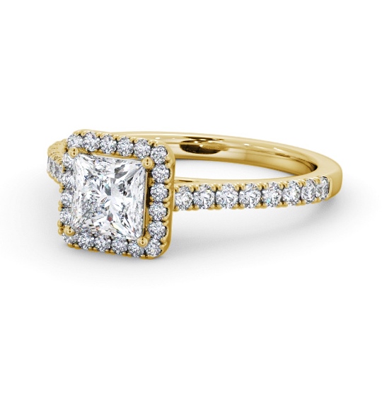 Halo Princess Diamond Classic Engagement Ring 9K Yellow Gold ENPR87_YG_THUMB2 