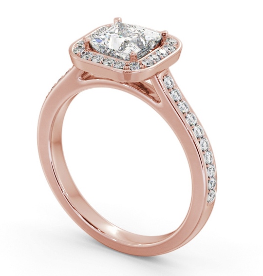 Princess Diamond with Channel Set Halo Engagement Ring 18K Rose Gold ENPR88_RG_THUMB1