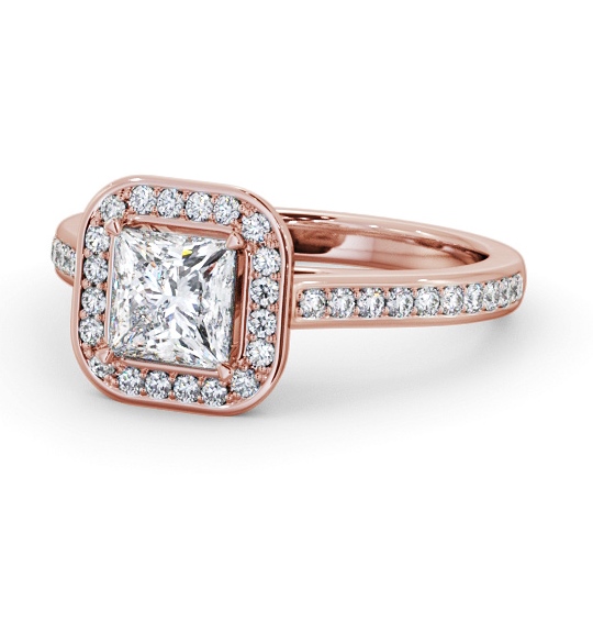 Princess Diamond with Channel Set Halo Engagement Ring 9K Rose Gold ENPR88_RG_THUMB2 