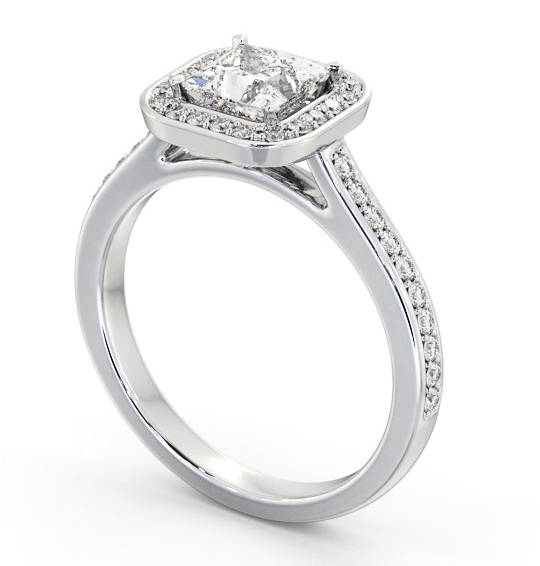 Princess Diamond with Channel Set Halo Engagement Ring Platinum ENPR88_WG_THUMB1 