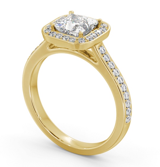 Princess Diamond with Channel Set Halo Engagement Ring 9K Yellow Gold ENPR88_YG_THUMB1