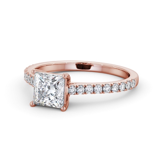  Princess Diamond Engagement Ring 9K Rose Gold Solitaire With Side Stones - Allestree ENPR88S_RG_THUMB2 