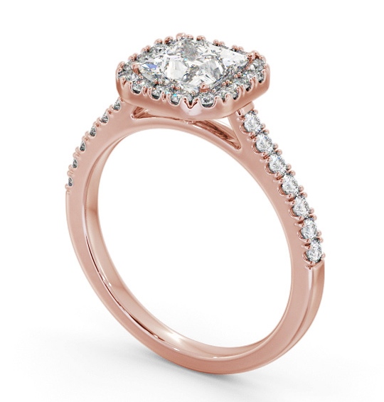 Halo Princess Diamond Traditional Engagement Ring 9K Rose Gold ENPR89_RG_THUMB1