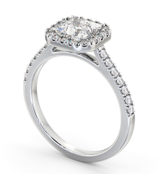  Halo Princess Diamond Engagement Ring 18K White Gold - Casey ENPR89_WG_THUMB1 