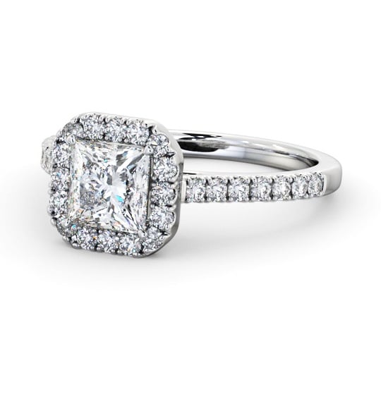 Halo Princess Diamond Traditional Engagement Ring 18K White Gold ENPR89_WG_THUMB2 