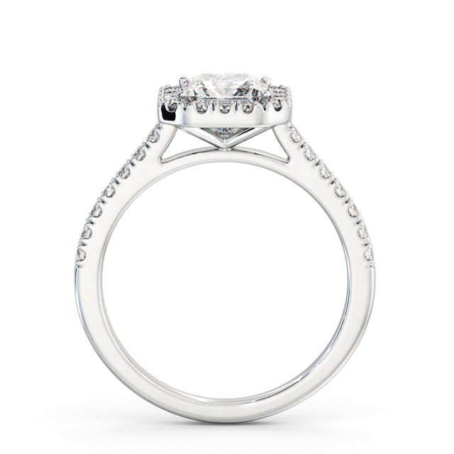Halo Princess Diamond Engagement Ring 18K White Gold - Casey ENPR89_WG_UP