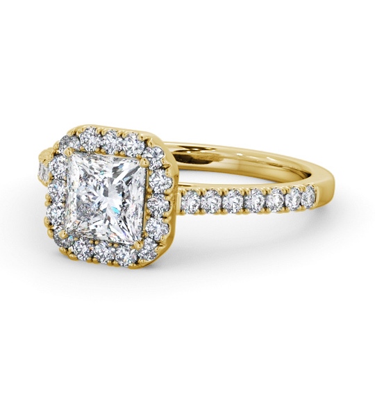  Halo Princess Diamond Engagement Ring 18K Yellow Gold - Casey ENPR89_YG_THUMB2 