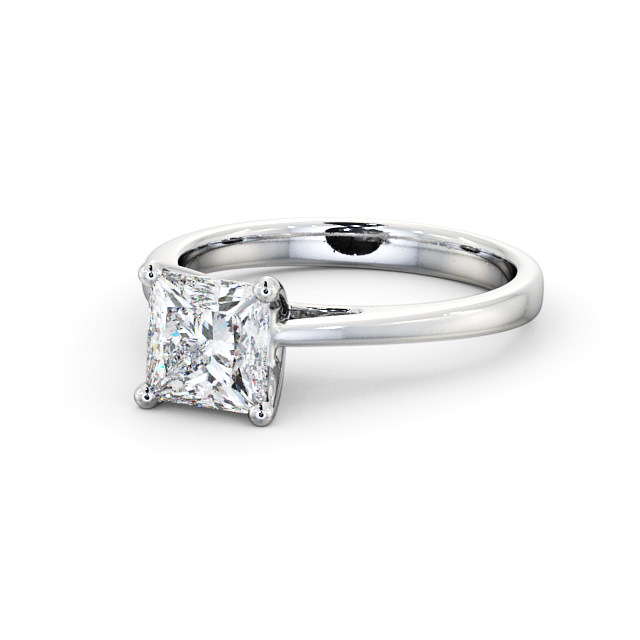 Princess Diamond Engagement Ring Palladium Solitaire - Causey ENPR8_WG_FLAT