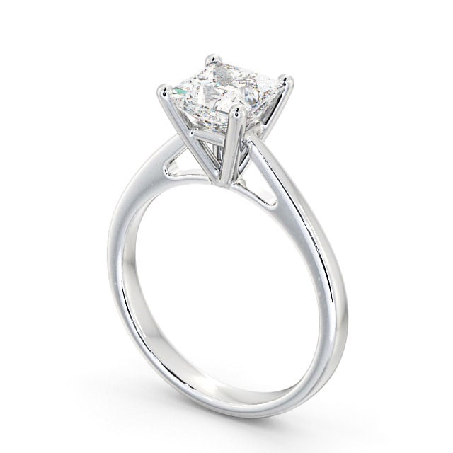 Princess Diamond Engagement Ring Palladium Solitaire - Causey ENPR8_WG_SIDE
